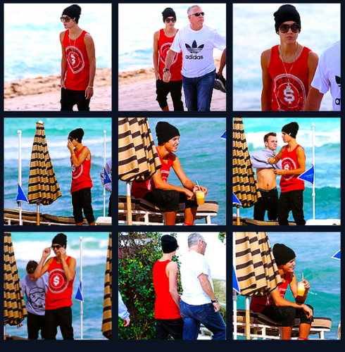  Justin Bieber in Miami de praia, praia