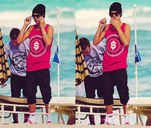  Justin Bieber in Miami пляж, пляжный