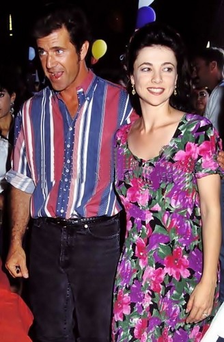  1990 Mel Gibson & Emma Samms during Starlite Foundation Carnival in Santa Monica,