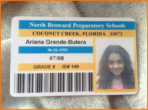  Ariana's Old 8th Grade School ID