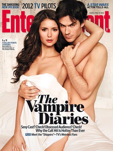  Elena & Damon EW Cover