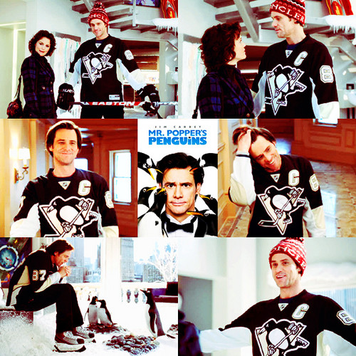  Jim Carrey wears #87 in Mr. Popper's Penguins
