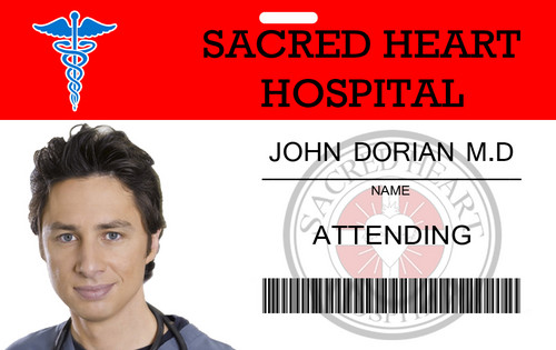  John Dorian Sacred сердце ID Card