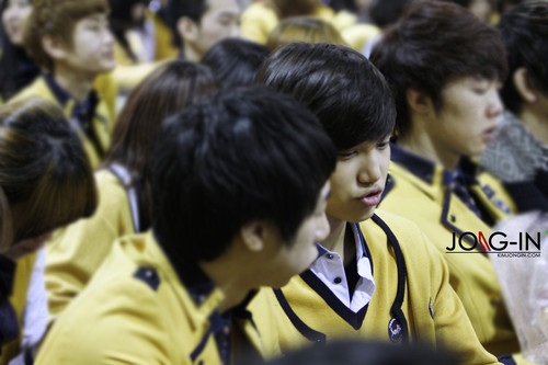 KAI at The School Of Performing Arts Seoul graduation ceremony