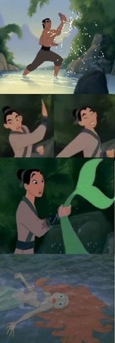  Walt Disney fan Art - Fa Mulan & Princess Ariel