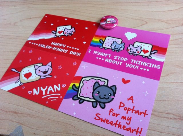 Nyan Cat Valentines Day cards