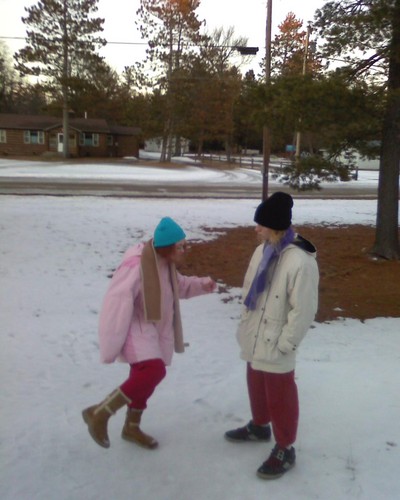 Victoria and Randell.. Playin' in the snow