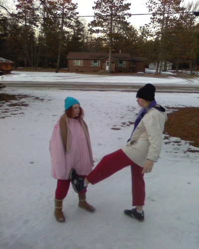 Victoria and Randell.. Playin' in the snow