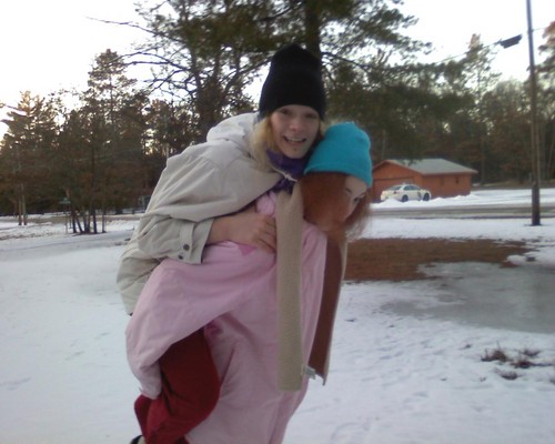  Victoria and Randell.. Playin' in the snow