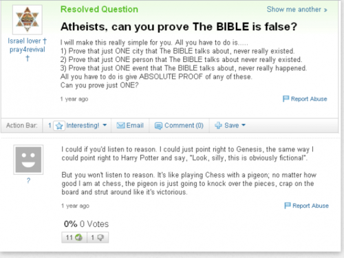  atheists, can Du prove the bible is false