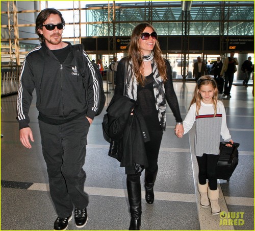  Christian Bale & Family Take Flight