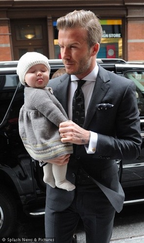  David Beckham and Harper Seven