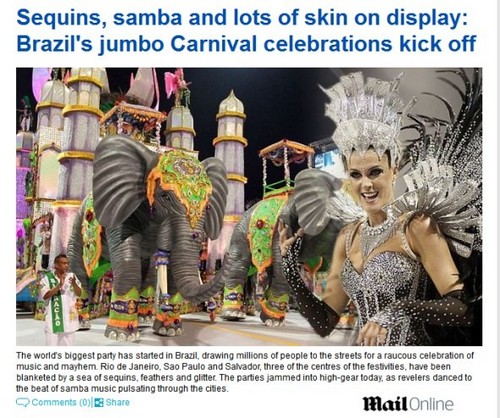 Daily Mail diz que Carnaval é "uma celebração de música estridente e caos"