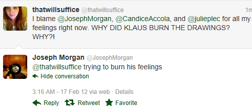  Joseph morgan tweets about KC♥