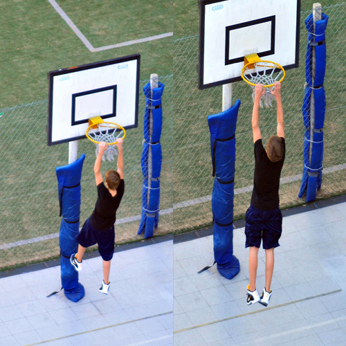 Justin playing basketball