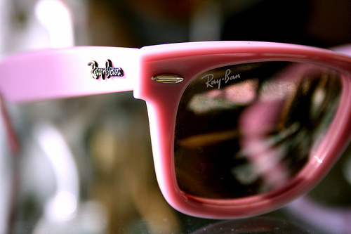  roze straal, ray Bans!