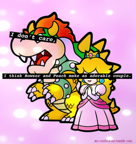  I think পীচ and Bowser make an adorable couple