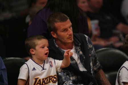  David Beckham and his son Cruz