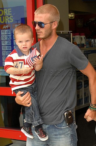  David Beckham and his son Cruz