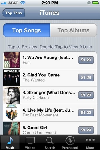  "Live My Life" on iTunes 最佳, 返回页首 Ten
