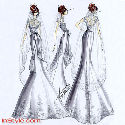  Bella's Wedding Dress Sketch Instyle Magazine