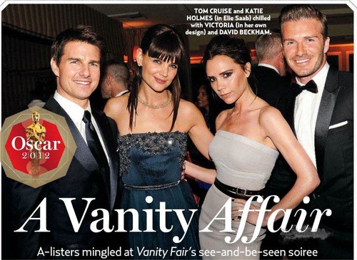  David and Victoria Beckham with Tom Cruise and Katie Holms