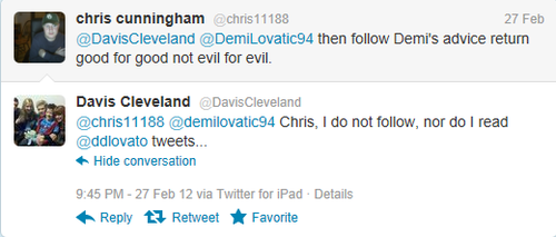  Davis Cleveland hating on Demi Lovato >:(