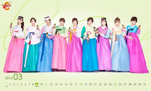  Girls' Generation Vita500 2012 March calendar