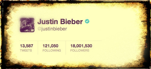 Justin Hits 18 Million Twitter Followers