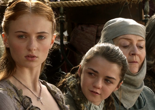  Sansa and Arya with Mordane