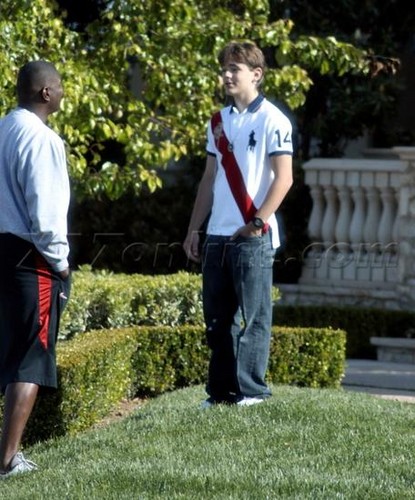  Prince Jackson out the front from his Grandma Katherine Jackson's mansion in Calabasas