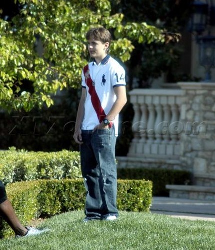  Prince Jackson out the front from his Grandma Katherine Jackson's mansion in Calabasas