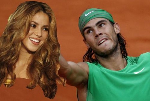  Singer Shakira watches Rafal Nadal