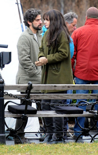  on the set of "Inside Llewyn Davis" in New York City, NY on March 1, 2012
