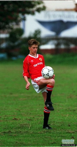  David Beckham with 15 years old