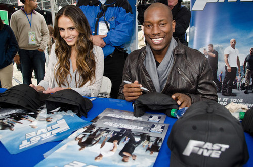 Tyrese Gibson and Jordana Brewster, stars of Fast Five on Blu-ray, Fast Five 225, September 15, 2011