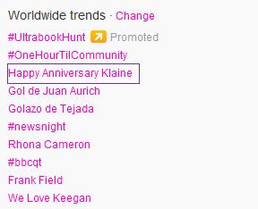  Happy Anniversary Klaine