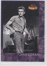  The front of a James Dean baseball card