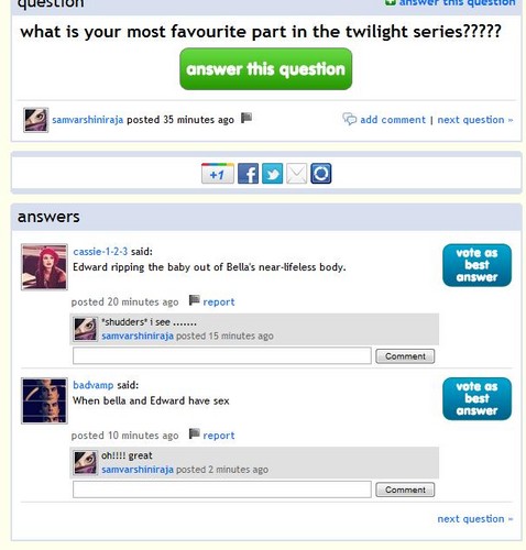  is this what Twilight Fans like? sick people
