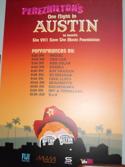  Dev @ One Night in Austin at SXSW hosted Von Perez Hilton. 18th March 2012