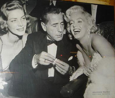 Lauren Bacall, Humphrey Bogart & Marilyn Monroe