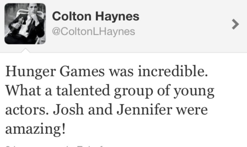  Colton Haynes about THG