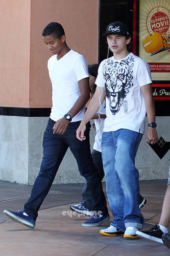 Jaafar Jackson and Prince Jackson at the Movies in Calabasas The Commons