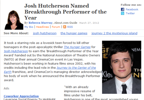  Josh Hutcherson Named CinemaCon’s Breakthrough Performer of the Jahr