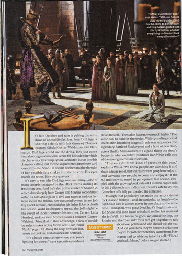  Game of Thrones- TV Guide artikel Scan