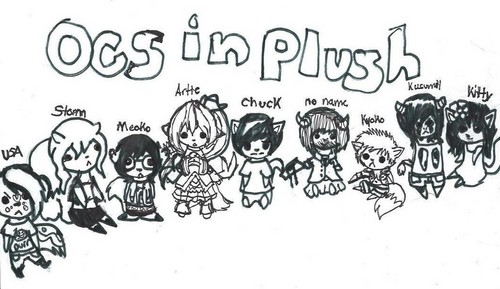  My oc lineup-in plush form XD