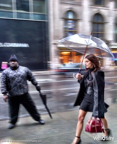 New behind the scenes photos of Ashley on her DKNY Fall 2012 photoshoot.