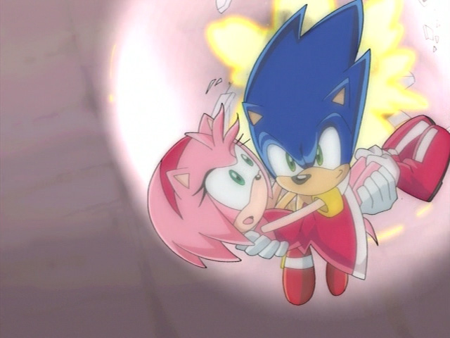 Sonic saves Amy. 