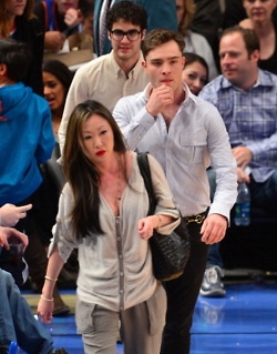  Darren Criss & Ed Westwick at the Cleveland Cavaliers vs New York Knicks game