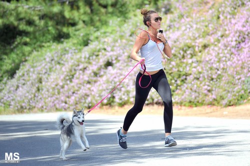  05/04 Jogging With Her Dog In Los Angeles